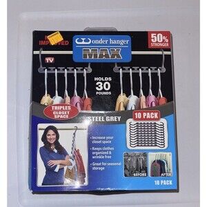 Wonder Hanger MAX Closet Storage Organizer for Clothes Hangers 10 Pack (NIB)